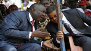 رئيس أفريقيا الوسطى الانتقالي "ميشال جوتوديا" ورئيس وزرائه "نيكولا تيانغاي" 