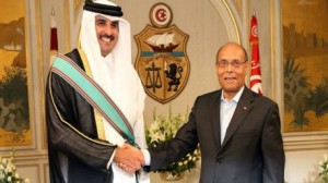 المرزوقي و أمير قطر الشيخ "تميم بن حمد آل ثاني" 