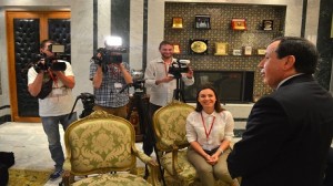  وزير الشؤون الخارجية يدلي بحديث صحفي لعدد من القنوات التلفزيونية الأوكرانية.