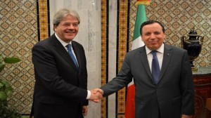 خميس الجهيناوي، وزير الشؤون الخارجية يلتقي نظيره الإيطالي باولو جانتيلوني.