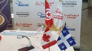 طائرة الخطوط التونسية تحط في أول رحلة مُباشرة لها بمطار مونتريال الدولي