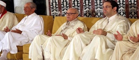 الرؤساء الثلاثة يؤدون صلاة العيد بجامع مالك بن أنس