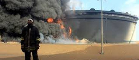   ليبيا :  اندلاع  حريق في حقل الغاني النفطي المغلق