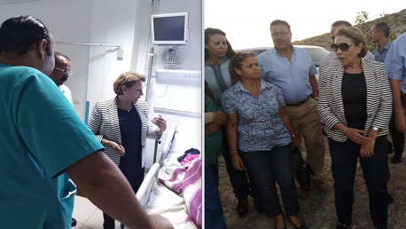 حادثة قبلاط: وزيرة المرأة تعود الفتاة الضحية بالمستشفى وتزور عائلتها