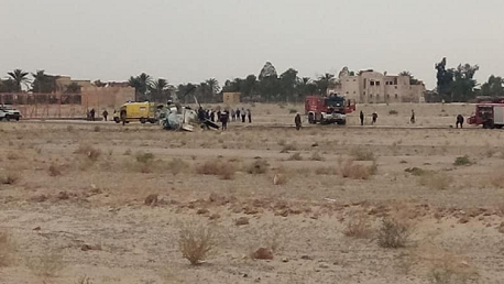 سقوط طائرة هليكوبتر عسكرية بمطار قمار في الوادي