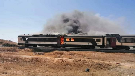 حريق قطار صفاقس