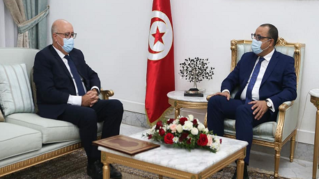 رئيس الحكومة هشام مشيشي ومحافظ البنك المركزي مروان العباسي