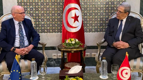 الجرندي و  Marcus Cornaro، سفير بعثة الاتحاد الأوروبي بتونس.