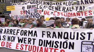 اسبانيا: مظاهرات احتجاجية للطلاب والنقابات تدعو إلى إضراب عام