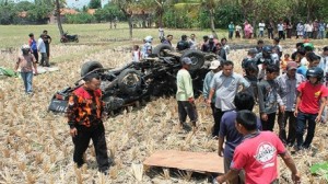 7 قتلى باصطدام قطار وشاحنة غاز بإندونيسيا
