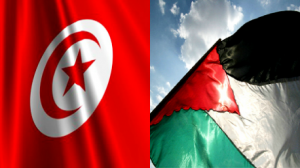 علم فلسطين وتونس