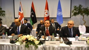الجهيناوي، وزير الشؤون الخارجية في اجتماع كبار الموظفين حول الدعم الدولي إلى حكومة الوفاق الوطني في ليبيا.