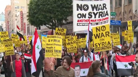 مظاهرات أمريكية ضد الغارة على سوريا