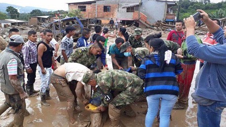 مقتل 112  شخصا في انهيار أرضي بكولومبيا