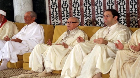 الرؤساء الثلاثة يؤدون صلاة العيد بجامع مالك بن أنس