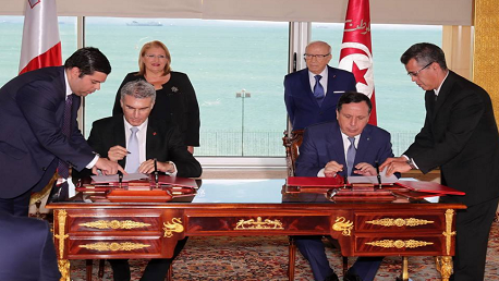 امضاء اتفاقيتي شراكة بين تونس ومالطا