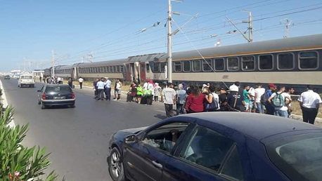 اصطدام القطار المتّجه من تونس نحو المهدية بمواطنة مترجّلة 