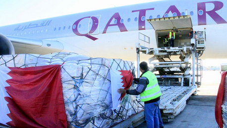 وصول شحنة من المساعدات الطبية من دولة قطر