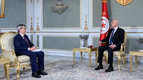 قيس سعيد و ناجي الغندري، رئيس الجمعية المهنية التونسية للبنوك والمؤسسات المالية