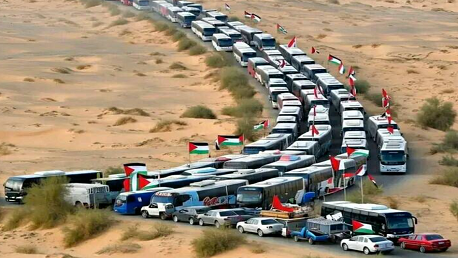 قافلة الصمود لكسر الحصار على غزة تقضي ليلتها الأولى في مخيم "جود دائم" بليبيا
