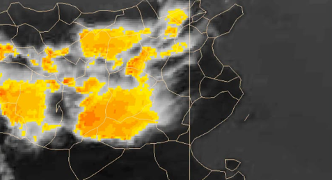 خلايا رعدية محلية مصحوبة بأمطار 